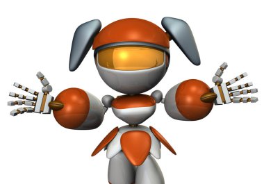 Her ikisi de yayılan bir şirin robot eller ve ağırlamaktadır. 3D illustrati