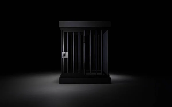 Illustrazione resa raffigurante una prigione buia. È un concetto ima — Foto Stock