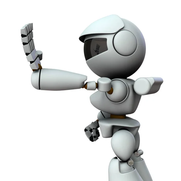 Yapay zeka robotu bir elini öne doğru uzatır. Ⅰ