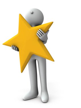 Büyük potansiyeli ve yeteneği olan bir karakter. Beyaz arka plan. 3B görüntüleme.