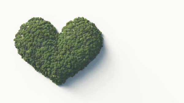 Kalp Şeklinde Bir Tepe Onu Kaplayan Yeşil Bir Orman Huzurun — Stok fotoğraf