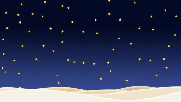 星星在夜空中坠落的动画 固定角度 — 图库视频影像