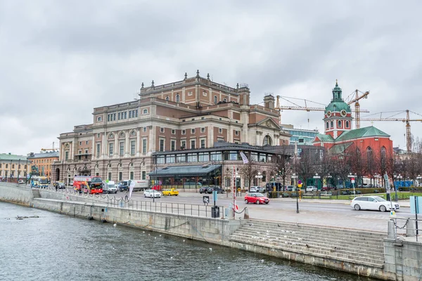 Королевская Шведская Опера Берегу Пролива Островов Центре Стокгольма Швеция — стоковое фото