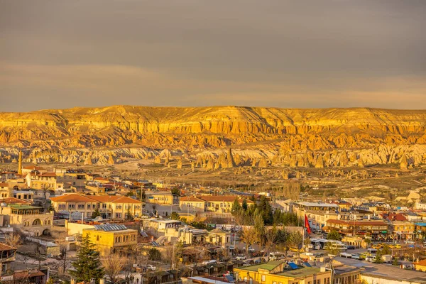 Valle Rojo Valle Rosa Centro Goreme Bajo Atardecer Capadocia Turquía — Foto de Stock