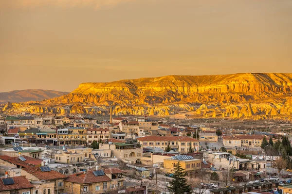 Valle Rojo Valle Rosa Centro Goreme Bajo Atardecer Capadocia Turquía — Foto de Stock