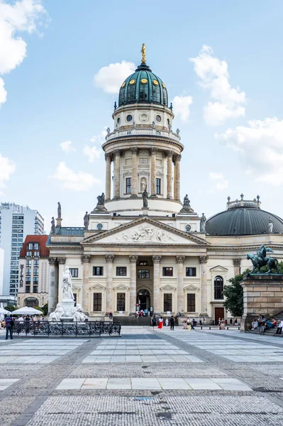 Duitse Kerk Berlijn Een Van Drie Grote Gebouwen Gendarmenmarkt Wijk — Stockfoto