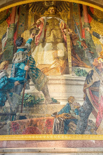 Fresco Berliinin Victory Column Muistoksi Preussin Voiton Tanskan Preussin Sodassa — kuvapankkivalokuva