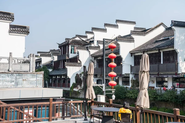 Chiński Tradycyjny Budynek Brzegu Rzeki Qinhuai Nanjing City Prowincja Jiangsu — Zdjęcie stockowe