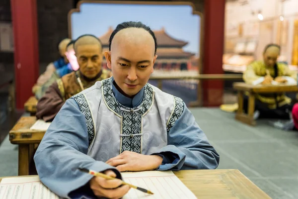 Statue Acient Chinese Student Qing Dynasty Take Examinations Located Nanjing — Stock Photo, Image