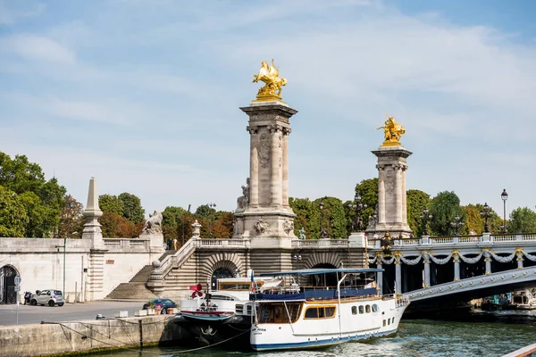 Pont Alexandre Iii Bridge Seine River Petit Palais Riverside Paris — Stock Photo, Image