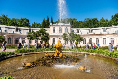 Meşhur Oranzhereiny Çeşmesi, Rusya 'nın Saint Pertersburg kentindeki Büyük Peter' ın yazlık sarayında..