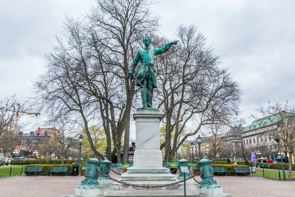 Statue Roi Charles Xii King Garden Dans Centre Ville Stockholm — Photo