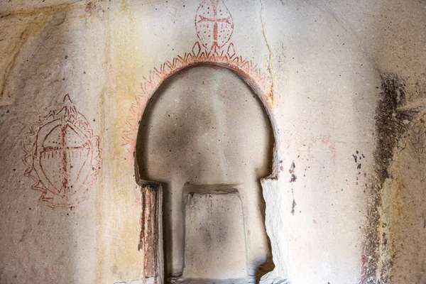 Fresco Sisällä Luolissa Kirkossa Goreme Ulkoilmamuseo Jäsen Unescon Maailmanperintöluetteloon Vuodesta — kuvapankkivalokuva