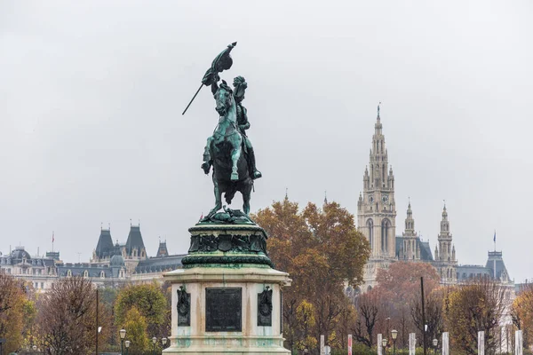 Конная Статуя Эрцгерцога Карла Герцога Тешенского Перед Гофбургом Вена Австрия — стоковое фото