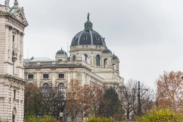 オーストリアのウィーンで雨の日に美術館 国立歴史博物館 のドーム — ストック写真
