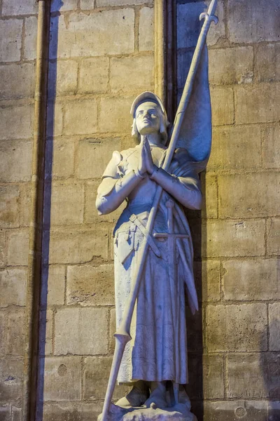 Statuia Marmură Unei Persoane Faimoase Din Interiorul Notre Dame Paris — Fotografie, imagine de stoc