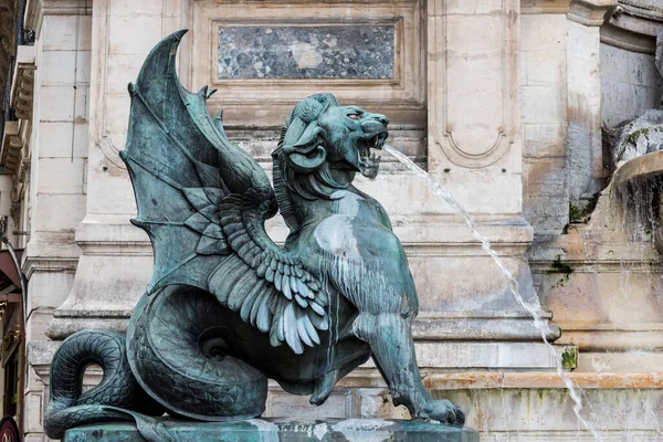 Fontaine Saint Michel Architect Gabriel Davioud Monumental Fountain Located Place — Stock Photo, Image