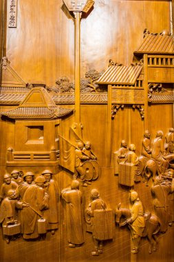 Qing Hanedanlığı 'nda, Jiangnan İmparatorluk Muayene Merkezi' nde (Kuzey), Çin 'in Nanjing kentinde, Qinhuai Nehrinin kıyısında, İmparatorluk Muayenehanesi' nin tahtalarında rahatlama.