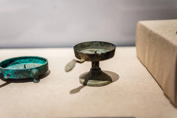 Ancient Chinese Candlestick holder in confucius temple in Nanjing City, Jiangsu Province, China, a temple for the veneration of Confucius and the sages and philosophers of Confucianism in Chinese