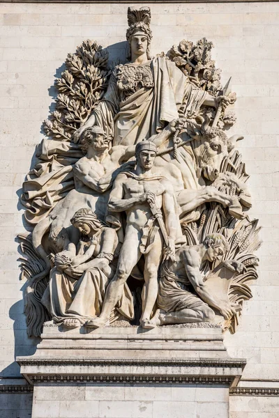 Statuie Peretele Arcului Triumf Bulevardul Champs Elysees Din Paris — Fotografie, imagine de stoc