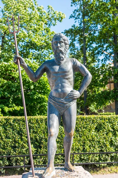 Statue Poséidon Dans Les Jardins Peterhof Palais Été Pierre Grand — Photo