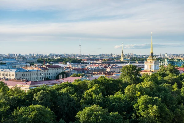 Szentpétervár Óvárosának Városképe Légi Kilátás Saint Isaacs Katedrálisból Vagy Isaakievskiy — Stock Fotó