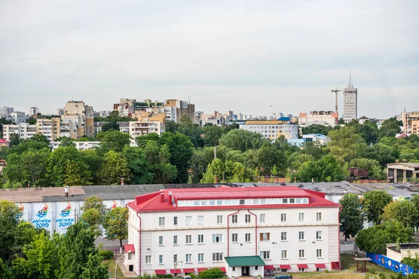 Вид Воздуха Центр Минска Столицу Крупнейший Город Беларуси — стоковое фото