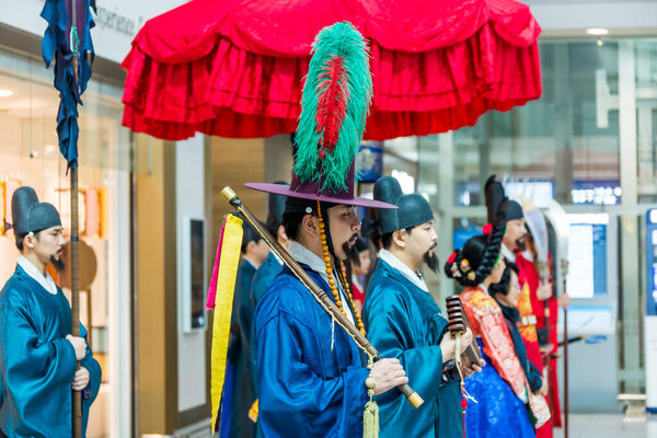 Street shows of Ancient Korean Royal life, at Seoul-Incheon International Airport, the primary airport serving the Seoul Capital Area, and one of the largest and busiest airports in the world