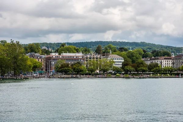 Beautiful Historic Buildings Lakeshore Lake Zurich Switzerland — Stock Photo, Image