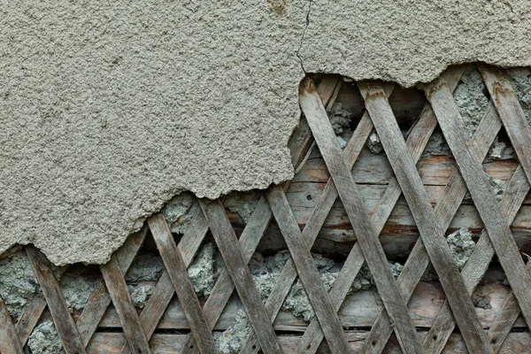 Old gray diagonal wooden grate — Stock Photo, Image