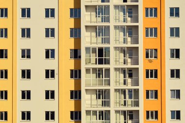 Yeni boş gökdelen binası. yakın plan