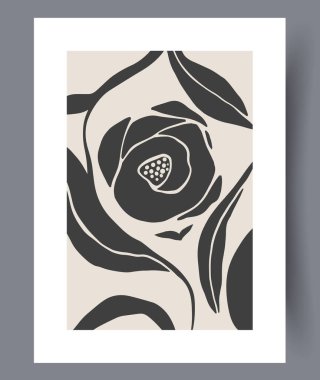 Bu şık ve zarif siyah beyaz çiçek desenli resim modern dekor estetiğini geliştirmek için mükemmeldir.