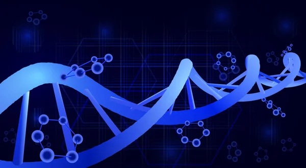 Hélice de ADN. 3d. Ciencia, educación, genética. ilustración — Vector de stock