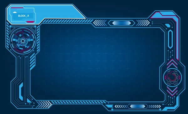 Graficzny Prezentacja asymetrycznego komputera panel, ramki, wyświetlacz z technologią kontroli. ilustracja — Wektor stockowy