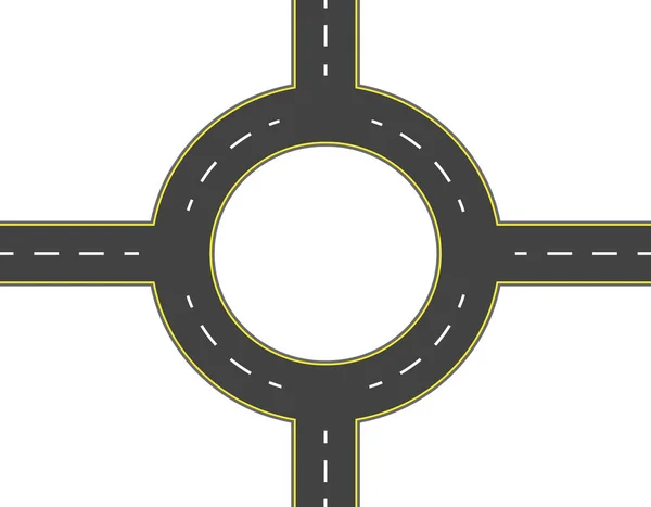 Yol, otoyol, kavşak üst görünümü. Aynı işaretlere sahip iki şeritli yollar. Illüstrasyon