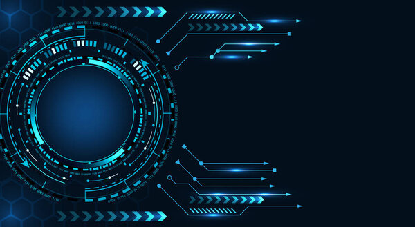 HUD interface. Stylized drawing of a monitor. Navigator, Camera. Technology Infographic Elements - Illustration