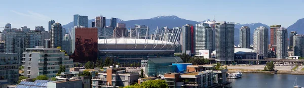 Downtown Vancouver British Columbia Canada May 2018 Aerial Panoramic View — Stock Photo, Image