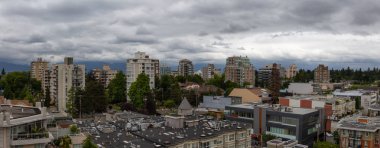 Vancouver şehir banliyö mahallede hava panoramik manzaralı.