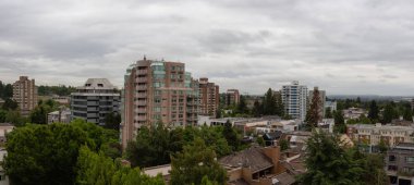 Vancouver şehir banliyö mahallede hava panoramik manzaralı.