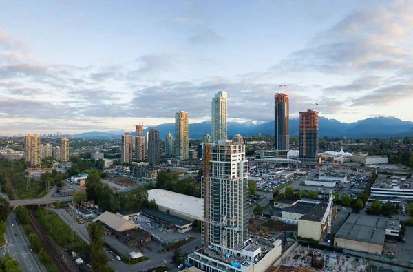 Panoramisch Luchtfoto Van Residentieel Gebouwen Bouwterreinen Rond Brentwood Mall Genomen — Stockfoto