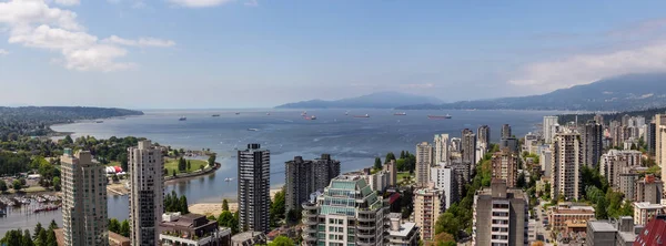 Hermosa Vista Panorámica Aérea Del Paisaje Urbano Durante Día Soleado — Foto de Stock