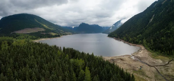 Vista Panoramica Aerea Del Lago Jones Durante Una Giornata Nuvolosa — Foto Stock