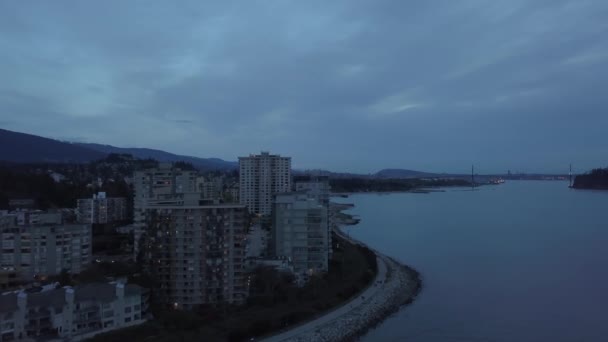 Luchtfoto Van Flatgebouwen West Vancouver British Columbia Canada Genomen Tijdens — Stockvideo