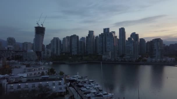 Apartmanlar Batı Vancouver British Columbia Kanada Hava Görünümünü Güneş Battıktan — Stok video