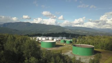 Vancouver, Bc, Kanada petrol rafineri sanayi havadan görünümü.