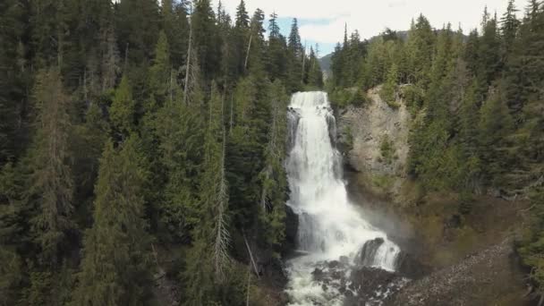 Luchtfoto Van Prachtige Waterval Alexander Falls Tijdens Een Zonnige Zomerdag — Stockvideo