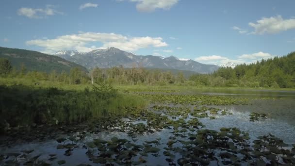 One Mile Lake Pemberton Canada Снято Яркий Солнечный День — стоковое видео