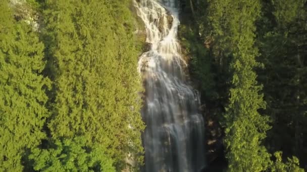 Letecký Pohled Bridal Veil Falls Vyfocené Poblíž Chilliwack Východně Vancouver — Stock video