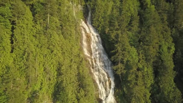Вид Воздуха Водопад Невесты Взято Рядом Chilliwack Востоку Ванкувера Канада — стоковое видео