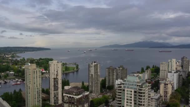 Vue Aérienne Centre Ville Bâtiments Commerciaux Résidentiels Pendant Coucher Soleil — Video